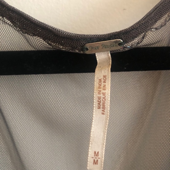 Free People Black Beaded Slip Sz M - Picture 3 of 3